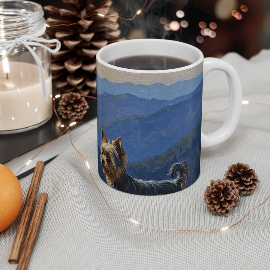 Acrylic Yorkshire Terrier - Mountain Overlook | Ceramic Mug 11oz