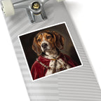 Beagle Kings & Queens Royal Portrait Sticker, Dog Portrait Vinyl Decal, Kiss-Cut Sticker, Beagle Lover Gift