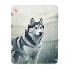 Siberian Husky Watercolor Rain Garden Throw Blanket | Premium Dog Prints | Tritan — secondary view