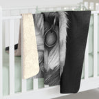 Shih Tzu Charcoal Portrait Sherpa Fleece Blanket | Dog Lover Gift — view 6 of 9