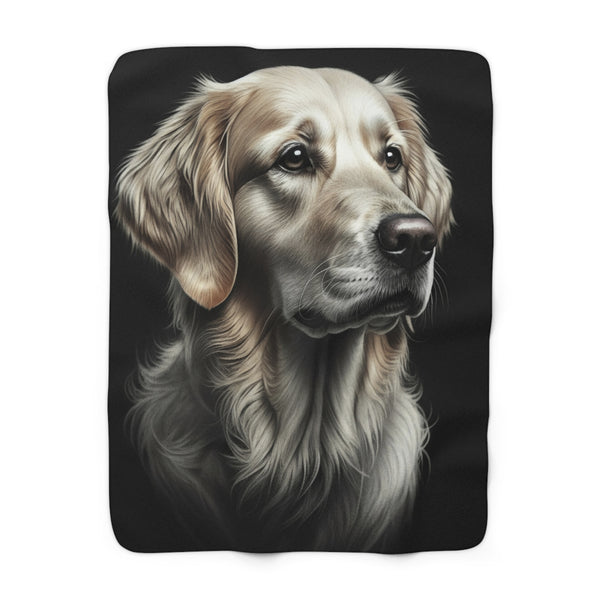 Golden Retriever Charcoal Portrait Throw Blanket | Premium Dog Prints | Tritan — primary view