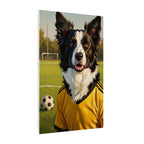 Border Collie Oil Painting Soccer Portrait Stretched Canvas Wall Art | Energetic Dog Lover Gift | Premium Pet Decor