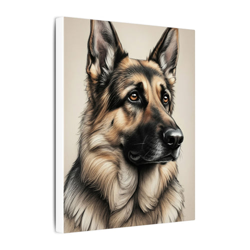 German Shepherd Charcoal Portrait Canvas Wall Art | Dog Lover Gift | Pet Memorial Decor | GSD Art Print
