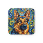 German Shepherd Post-Impressionist Oil Painting Coaster, GSD Art, Dog Lover Gift, Pet Owner Decor, Dog Mom
