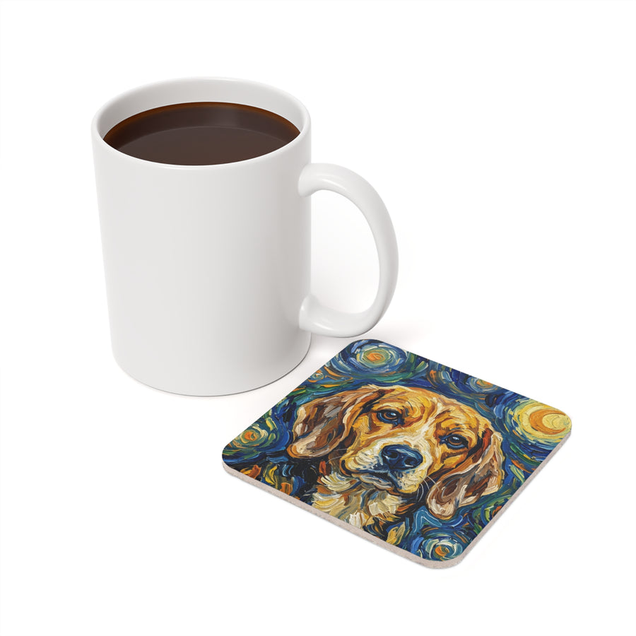 Beagle Coaster | Post-Impressionist Oil Painting Dog Art | Pet Lover Gift & Home Decor