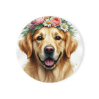 Golden Retriever Watercolor Drink Coaster by Tritan — front studio view