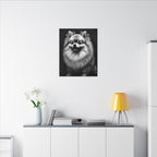 Pomeranian Charcoal Portrait Canvas Print | Dog Wall Art Gift | Pet Lover Decor | Realistic Pom Sketch Artwork