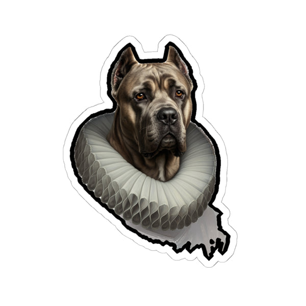 Cane Corso Renaissance Royal Portrait Sticker, Dog Portrait Vinyl Decal, Kiss-Cut Sticker, Cane Corso Lover Gift
