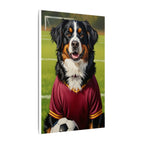 Bernese Mountain Dog Oil Painting Soccer Portrait Canvas Art | Berner Dog Gift | Pet Loss Memorial Wall Art Decor