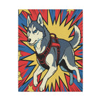 Siberian Husky Canvas Print - Dynamic Comic Book Pop Art Dog Wall Decor