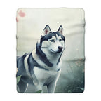 Siberian Husky Watercolor Rain Garden Throw Blanket | Premium Dog Prints | Tritan — view 3 of 9