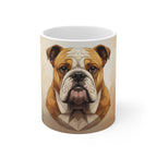 English Bulldog Low Poly Monochrome Gold Ceramic Mug 11oz | Dog Lover Gift