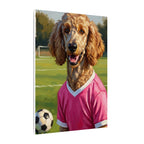 Poodle Oil Painting Soccer Portrait Wall Art, Poodle Mom Gift, Dog Lover Decor, Stretched Canvas Print