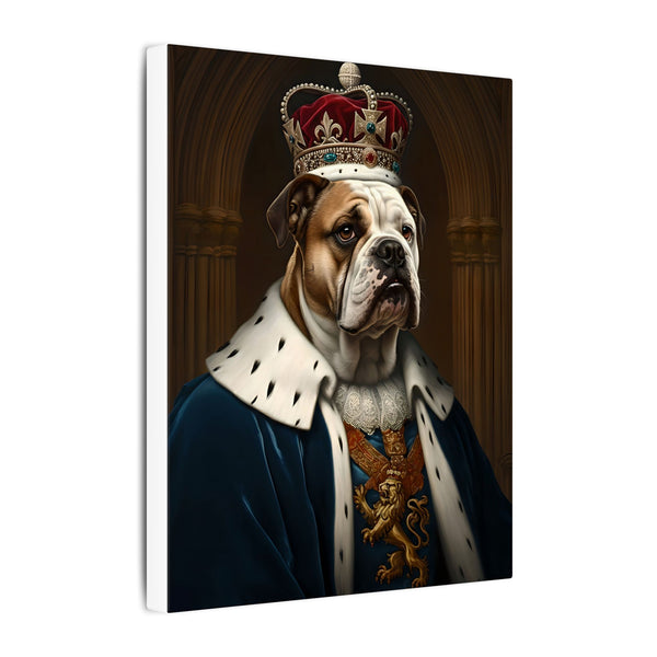 English Bulldog Kings & Queens Royal Portrait Canvas Wall Art, Regal Dog Painting, English Bulldog Lover Gift, Stretched Canvas