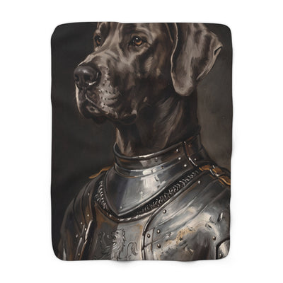 Great Dane Medieval Knight Portrait Regal Throw Blanket | Premium Dog Art | Tritan