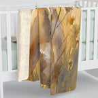 French Bulldog Watercolor Meadow Golden Throw Blanket | Premium Dog Art | Tritan