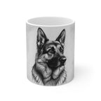 German Shepherd Charcoal Portrait Ceramic Mug 11oz | Premium Dog Art | Tritan