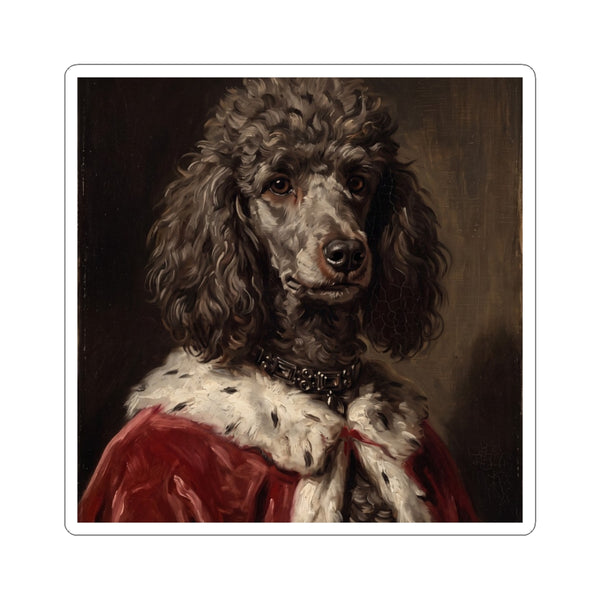 Poodle Kings & Queens Royal Portrait Sticker, Dog Portrait Vinyl Decal, Kiss-Cut Sticker, Poodle Lover Gift