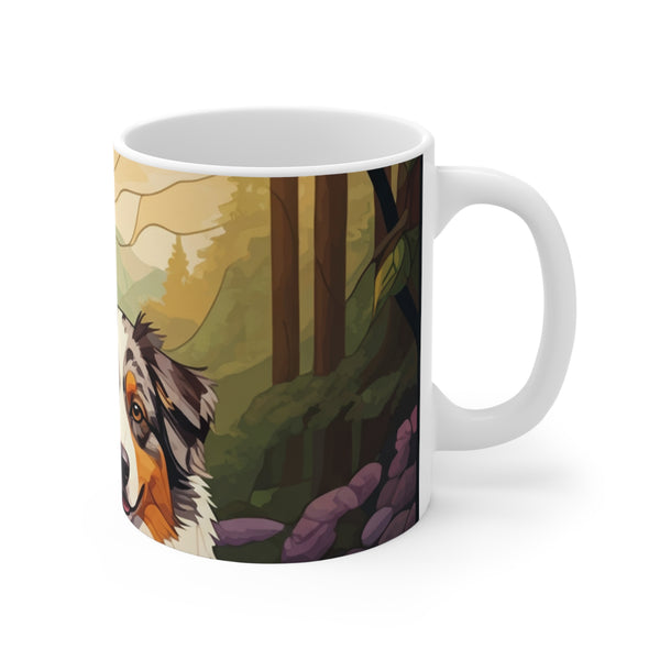 Australian Shepherd Acrylic Gallery Print Forest Coffee Mug | Premium Dog Prints | Tritan