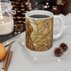 Golden Retriever Low Poly Monochrome Gold Ceramic Mug 11oz | Dog Lover Gift