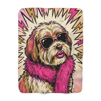 Havanese Comic Pop Art Throw Blanket | Premium Dog Art | Tritan