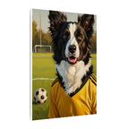 Border Collie Oil Painting Soccer Portrait Stretched Canvas Wall Art | Energetic Dog Lover Gift | Premium Pet Decor
