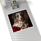 Australian Shepherd Kings & Queens Royal Portrait Sticker, Dog Portrait Vinyl Decal, Kiss-Cut Sticker, Australian Shepherd Lover Gift