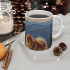Acrylic Pomeranian - Mountain Overlook | Ceramic Mug 11oz