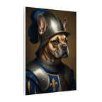 French Bulldog Medieval Knight Portrait Canvas Wall Art, Regal Dog Painting, French Bulldog Lover Gift, Stretched Canvas