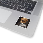 Golden Retriever Medieval Knight Portrait Sticker, Dog Portrait Vinyl Decal, Kiss-Cut Sticker, Golden Retriever Lover Gift