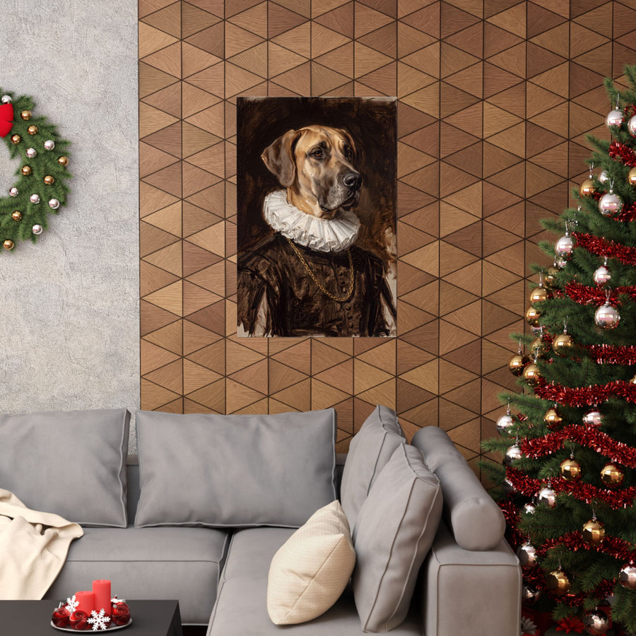 Great Dane Renaissance Royal Portrait Matte Poster, Regal Dog Art Print, Great Dane Lover Gift, Wall Art