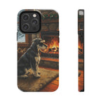 Acrylic Miniature Schnauzer - Winter Hearth | Tough Phone Case