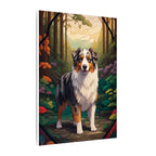 Australian Shepherd Stained Glass Wall Art, Aussie Dog Lover Gift, Pet Portrait Canvas Print Decor