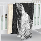 French Bulldog Charcoal Portrait Throw Blanket | Premium Dog Art | Tritan