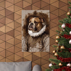 English Bulldog Renaissance Royal Portrait Matte Poster, Regal Dog Art Print, English Bulldog Lover Gift, Wall Art