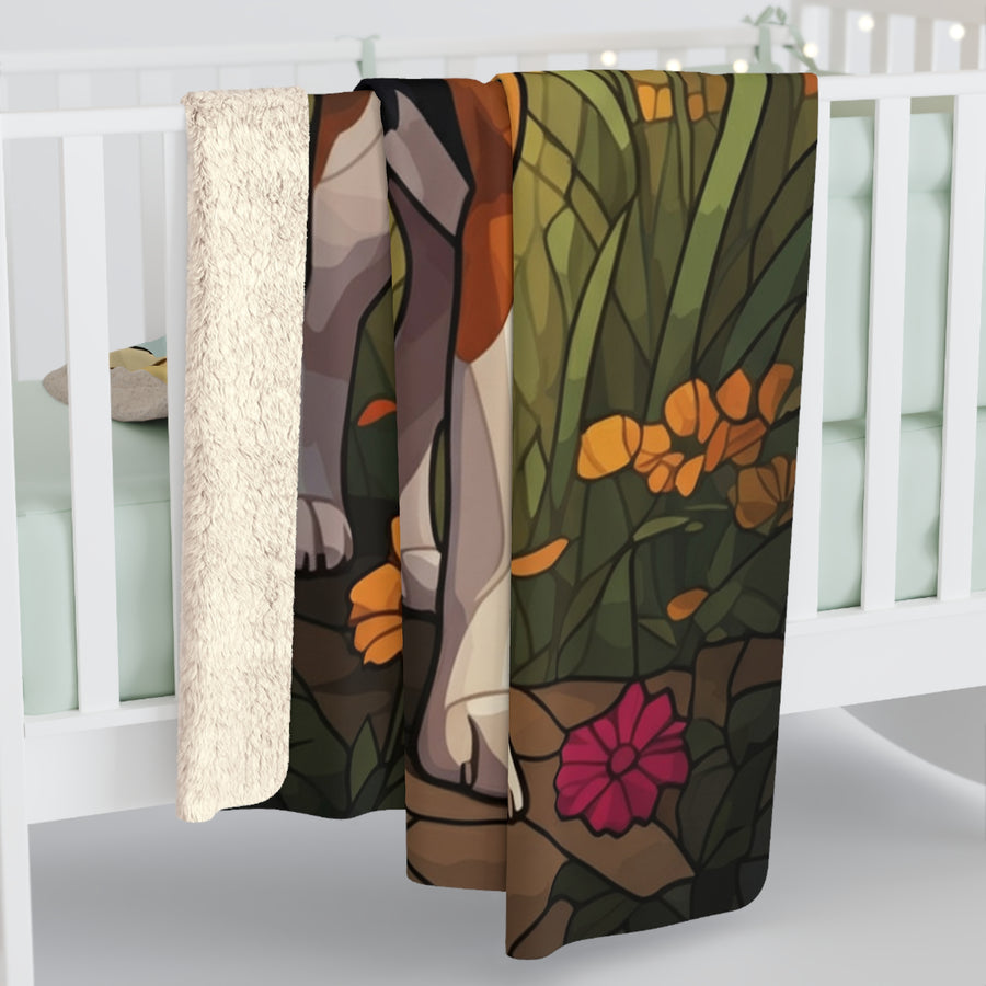 Beagle Low Poly Prairie Sherpa Fleece Blanket | Dog Lover Gift