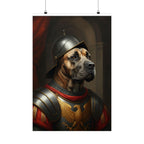 Cane Corso Medieval Knight Portrait Matte Poster, Regal Dog Art Print, Cane Corso Lover Gift, Wall Art