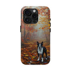 Acrylic Boston Terrier - Autumn Woods | Tough Phone Case