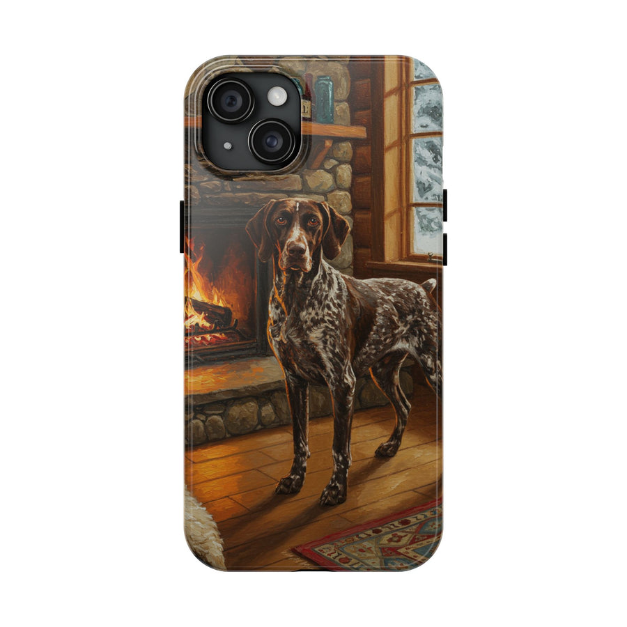 Acrylic German Shorthaired Pointer - Winter Hearth | Tough Phone Case