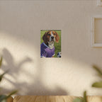 Beagle Soccer Portrait Oil Painting Canvas Print, Dog Wall Art Decor, Pet Lover Gift