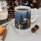 Acrylic Siberian Husky - Mountain Overlook | Ceramic Mug 11oz