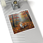 Acrylic Corgi - Autumn Woods | Kiss-Cut Stickers