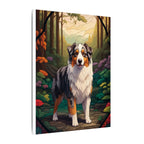 Australian Shepherd Stained Glass Wall Art, Aussie Dog Lover Gift, Pet Portrait Canvas Print Decor