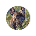 French Bulldog Watercolor Drink Coaster by Tritan — front studio view