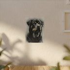 Rottweiler Wall Art, Charcoal Dog Portrait Canvas Print, Rotti Lover Gift, Modern Pet Art Decor