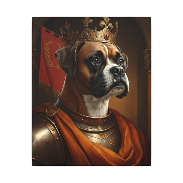 Boxer Kings & Queens Royal Portrait Canvas Wall Art, Regal Dog Painting, Boxer Lover Gift, Stretched Canvas
