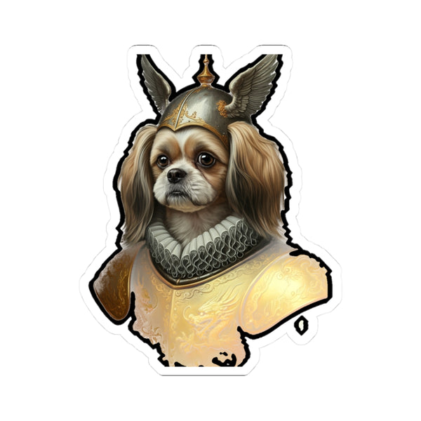 Shih Tzu Medieval Knight Portrait Sticker, Dog Portrait Vinyl Decal, Kiss-Cut Sticker, Shih Tzu Lover Gift