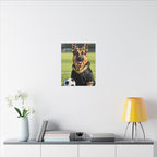 German Shepherd Oil Painting Soccer Portrait Canvas Wall Art Decor, Dog Lover Gift, Pet Owner Present, GSD Art Print