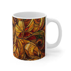 English Bulldog Stained Glass Warm Jewel Ceramic Mug 11oz | Dog Lover Gift