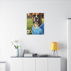 Boxer Dog Oil Painting Soccer Portrait Canvas Wall Art Decor Gift for Dog Lover